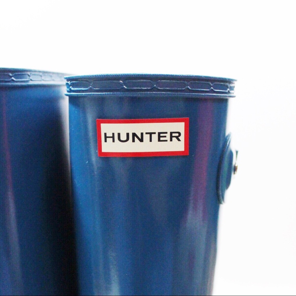 NWT Hunter Boots Tall Blue Glossy Original Boots - Picture 4 of 8